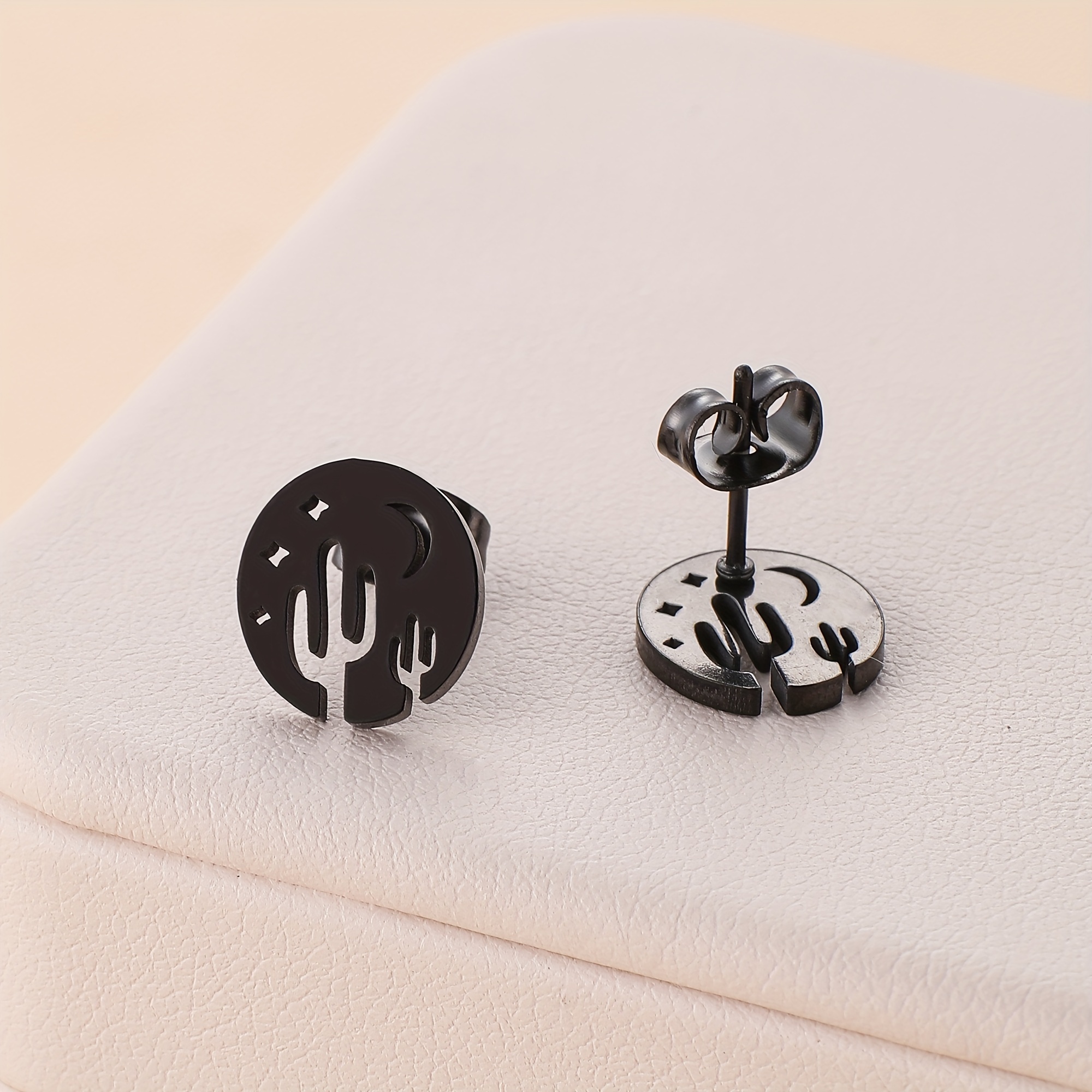 Women's Minimalist Celestial Stud Earrings — Stainless Steel